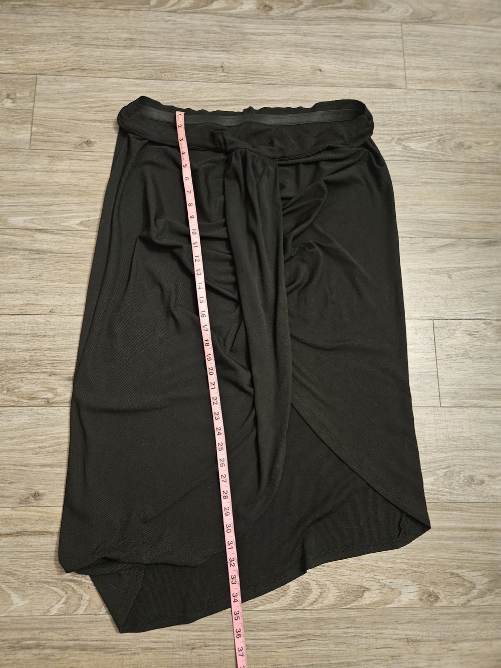 Cider Black Asymmetrical Wrap Skirt with Front Drape Size 4XL - Picture 4 of 7